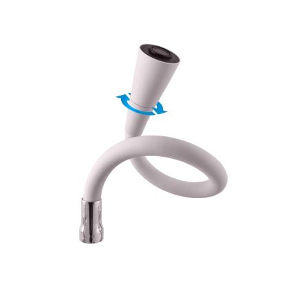 RAV Slezák SA006.0/13S - Μπαταρία νεροχύτη με ευέλικτο ρουξούνι SAZAVA 35,6 εκ. γκρι/γυαλισμένο χρώμιο