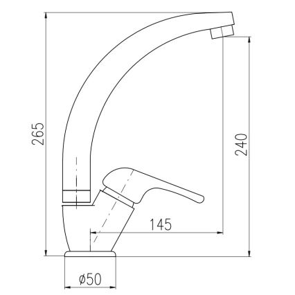 RAV Slezák SA006.0/3 - Αναμεικτική μπαταρία νεροχύτη SAZAVA 26,5 cm γυαλιστερό χρώμιο