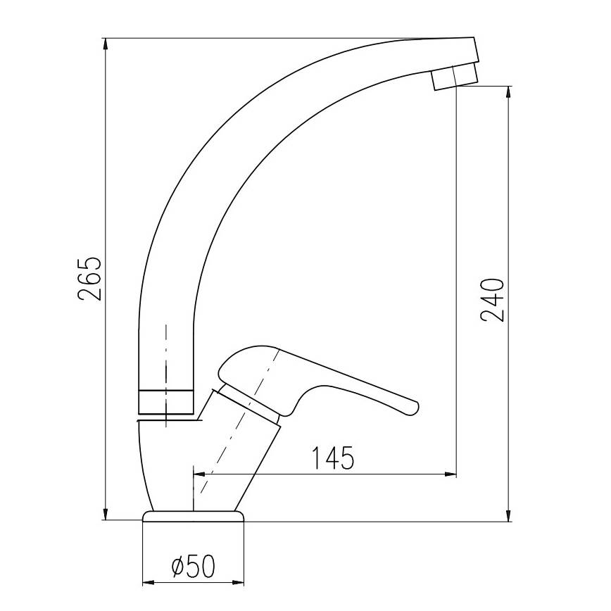 RAV Slezák SA006.0/3 - Αναμεικτική μπαταρία νεροχύτη SAZAVA 26,5 cm γυαλιστερό χρώμιο