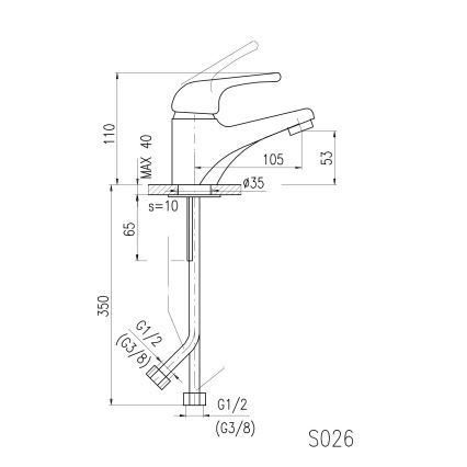 RAV Slezák SA026.0 - Μπαταρία νιπτήρα SAZAVA 11,5 cm, γυαλιστερό χρώμιο