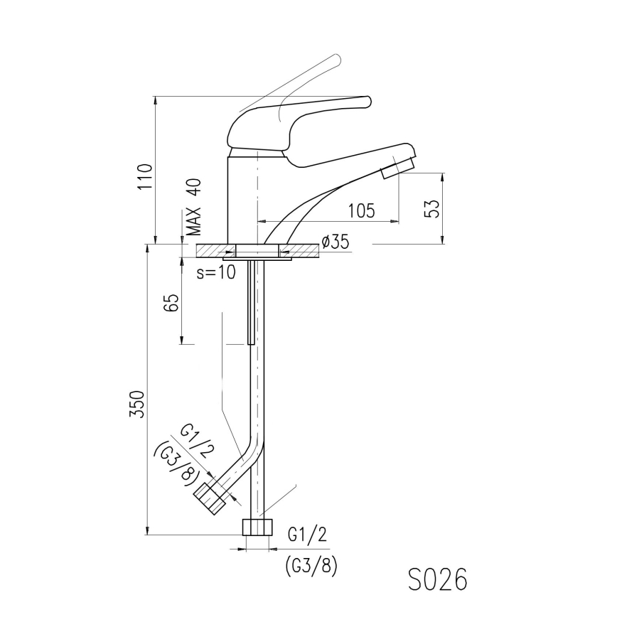 RAV Slezák SA026.0 - Μπαταρία νιπτήρα SAZAVA 11,5 cm, γυαλιστερό χρώμιο