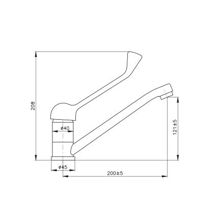RAV Slezák SA605.0 - Μπαταρία νιπτήρα SAZAVA 20,8 cm με ιατρικό μοχλό, γυαλιστερό χρώμιο