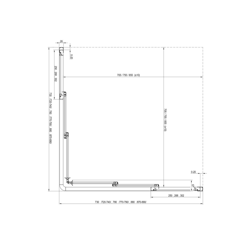 Ravak 15V701R2Z1 - Πόρτα ντους SUPERNOVA 90x198 cm λευκή