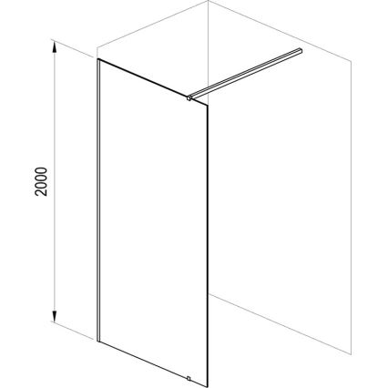 Ravak GW9WA030SZ1 - Καμπίνα ντους WALK-IN 100x200 cm μαύρη