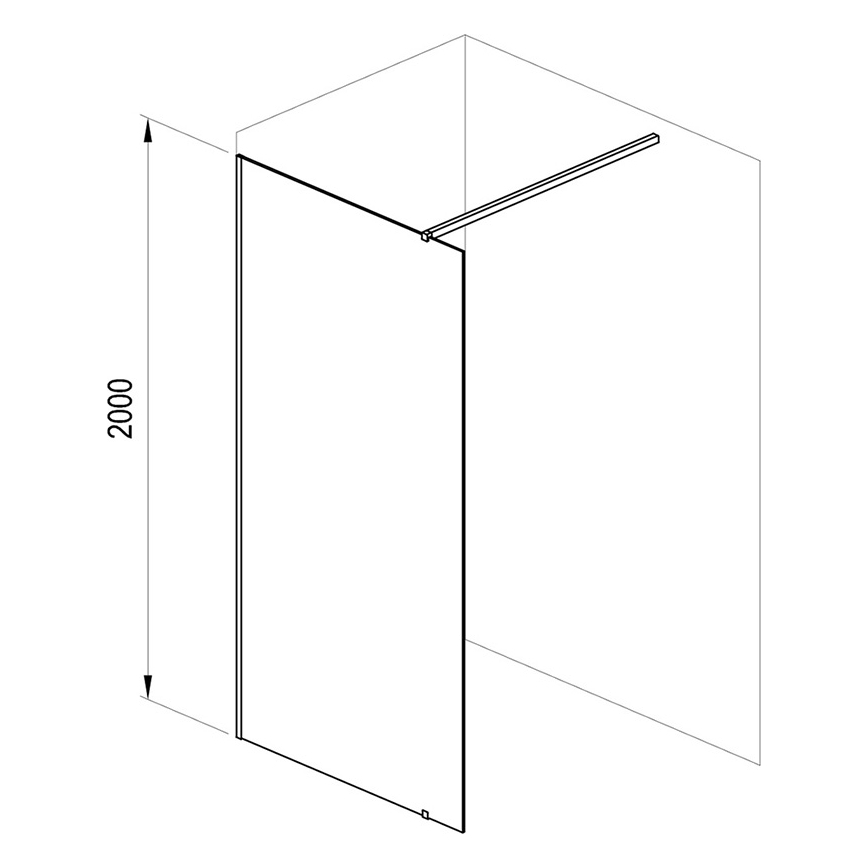 Ravak GW9WA030SZ1 - Καμπίνα ντους WALK-IN 100x200 cm μαύρη