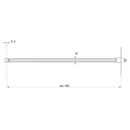 Ravak GWD01000A098 - Ράβδος στήριξης για καμπίνα ντους WALK-IN 120 cm, γυαλιστερό χρώμιο