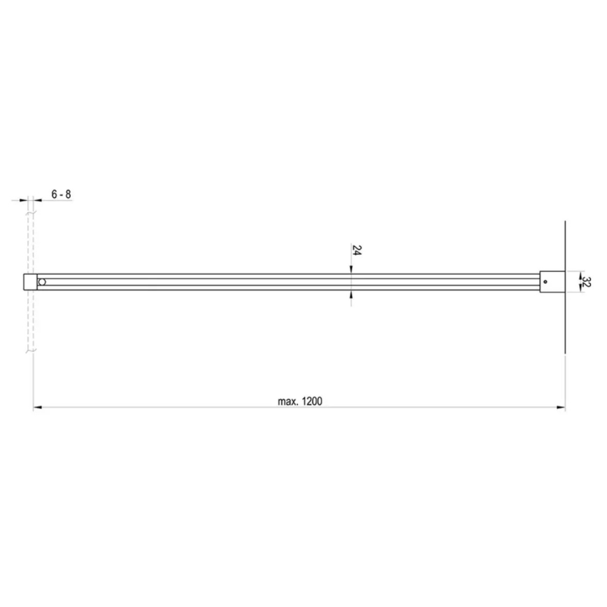 Ravak GWD01000A098 - Ράβδος στήριξης για καμπίνα ντους WALK-IN 120 cm, γυαλιστερό χρώμιο