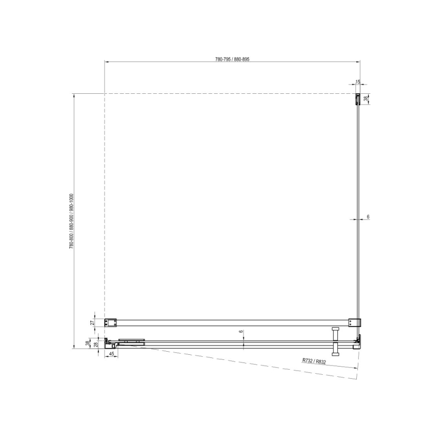 Ravak - Καμπίνα ντους COOL 80x80 cm γυαλιστερό χρώμιο
