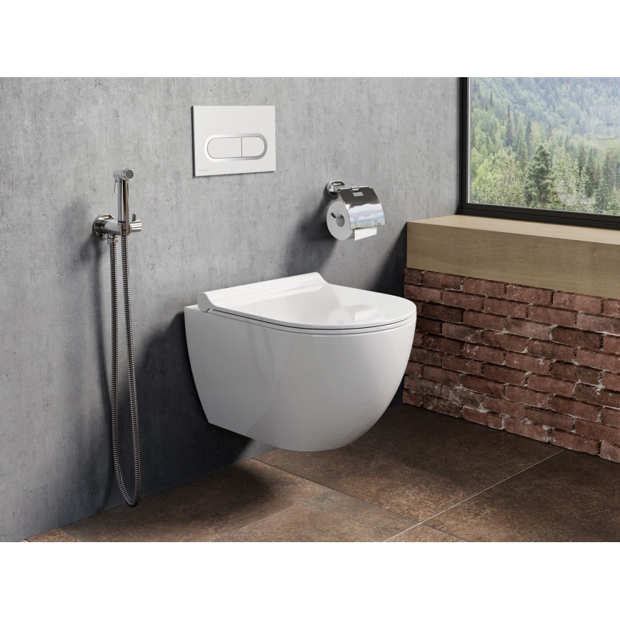 Ravak X01455 - Πλήκτρο έκπλυσης CHROME 24,7x16,5 cm λευκό