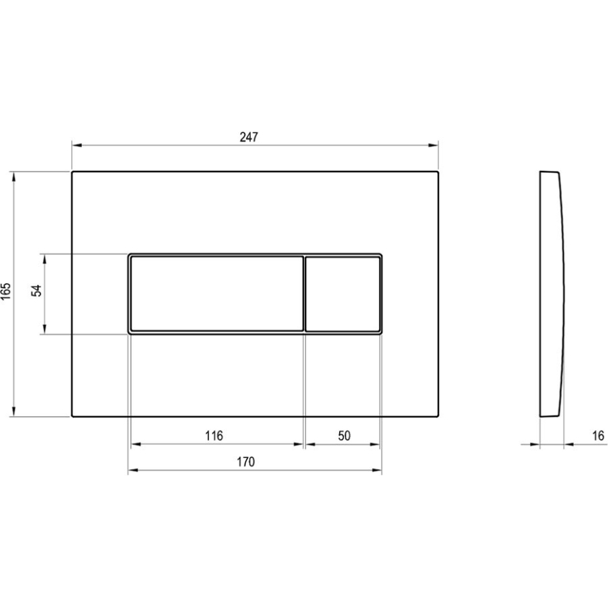 Ravak X01457 - Πλήκτρο εκκένωσης UNI 24,7x16,5 cm λευκό