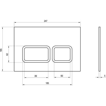 Ravak X01739 - Πλήκτρο διπλής έκπλυσης TWIN 24,7 x 16,5 εκ., λευκό