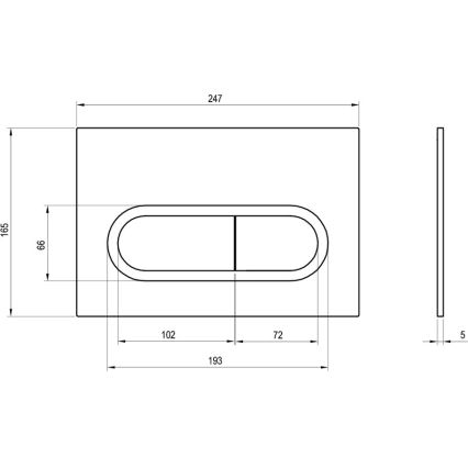 Ravak X01797 - Πλήκτρο καζανάκι 24,7x16,5 cm CHROME μαύρο