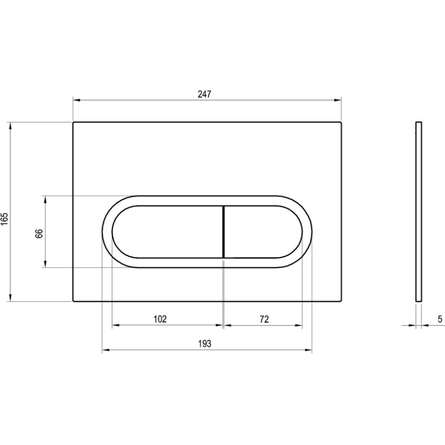 Ravak X01797 - Πλήκτρο καζανάκι 24,7x16,5 cm CHROME μαύρο