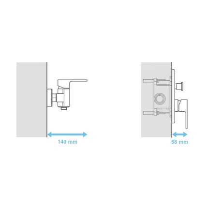 Ravak X070052 - Βασικό σώμα για εντοιχιζόμενες μπαταρίες R-BOX 15,2x11,9 cm