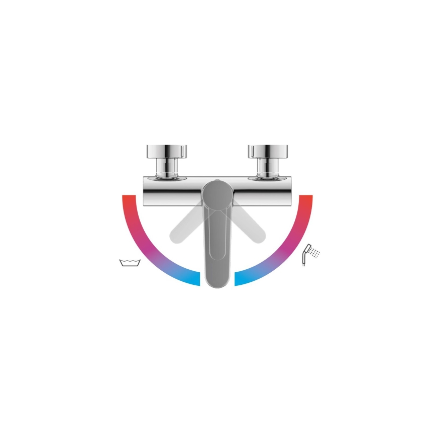 Ravak X070115 - Μίκτης μπανιέρας PURI σε γυαλιστερό χρώμιο