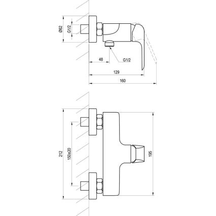 Ravak X070121 - Μίκτης ντους FLAT, γυαλιστερό χρώμιο