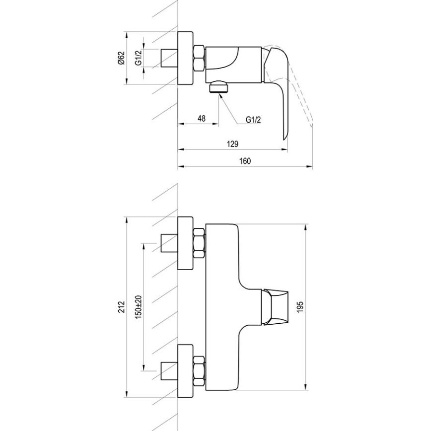 Ravak X070121 - Μίκτης ντους FLAT, γυαλιστερό χρώμιο