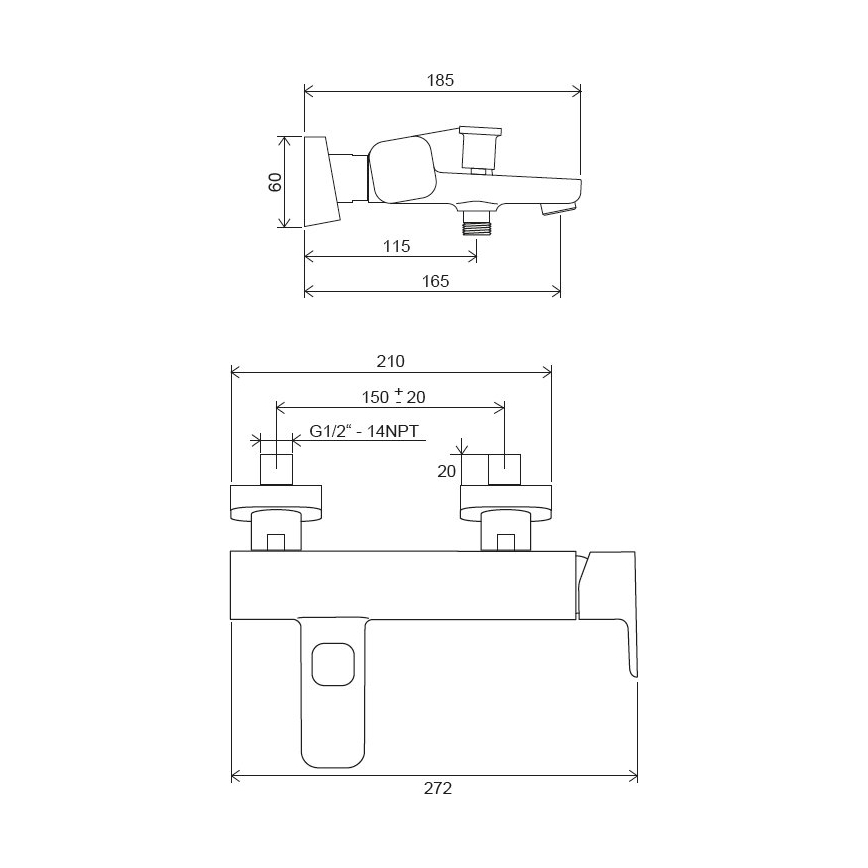 Ravak X070131 - Μπαταρία μπανιέρας FREE σε γυαλιστερό χρώμιο
