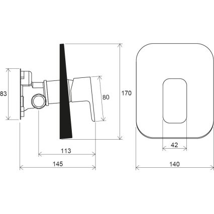 Ravak X070137 - Μπαταρία ντους για εντοιχισμένη εγκατάσταση R-BOX, σε γυαλιστερό χρώμιο