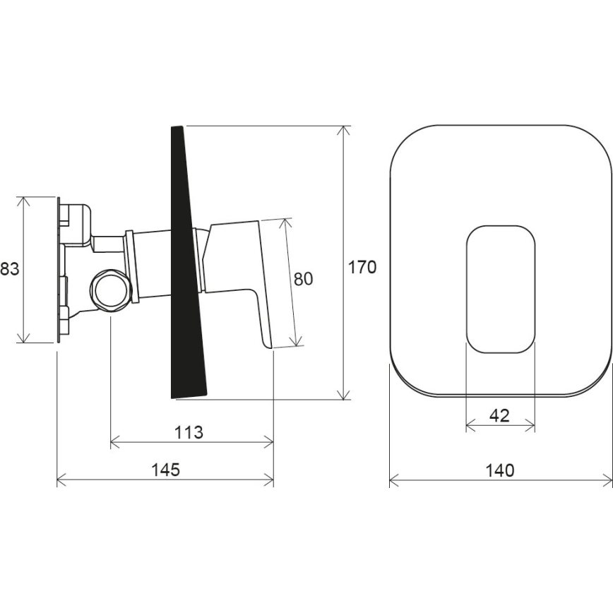 Ravak X070137 - Μπαταρία ντους για εντοιχισμένη εγκατάσταση R-BOX, σε γυαλιστερό χρώμιο