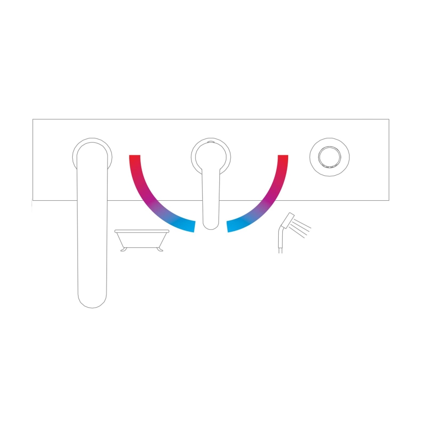 Ravak X070142 - Μπαταρία μπανιέρας 3 οπών PURI, γυαλιστερό χρώμιο