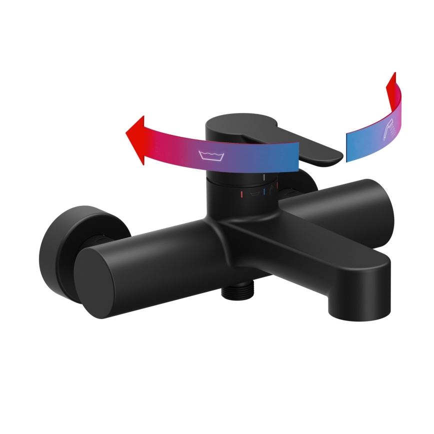 Ravak X070185 - Μπαταρία μπανιέρας PURI, μαύρη