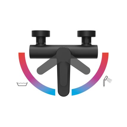 Ravak X070185 - Μπαταρία μπανιέρας PURI, μαύρη