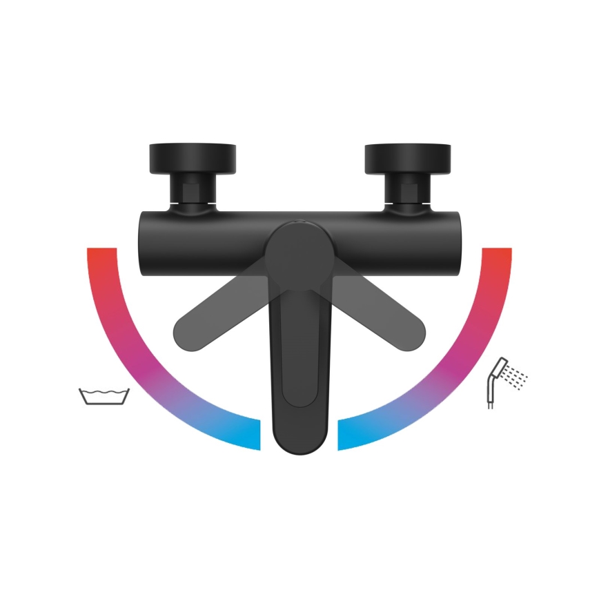 Ravak X070185 - Μπαταρία μπανιέρας PURI, μαύρη