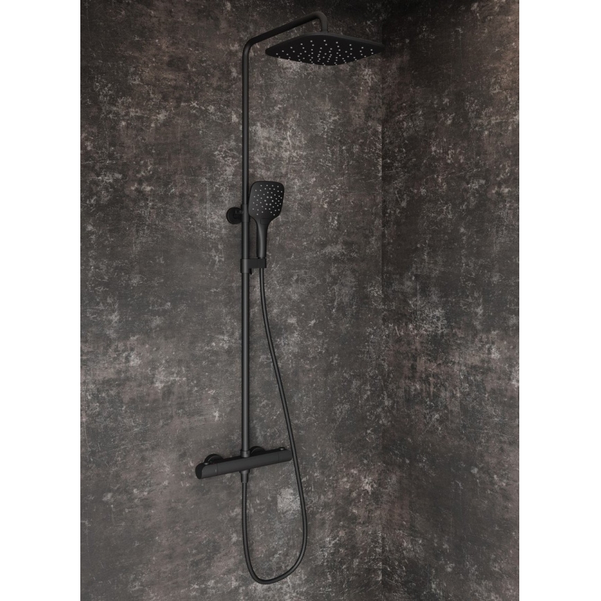 Ravak X070443 - Σετ ντους με θερμοστατική μπαταρία FLAT, ματ μαύρο