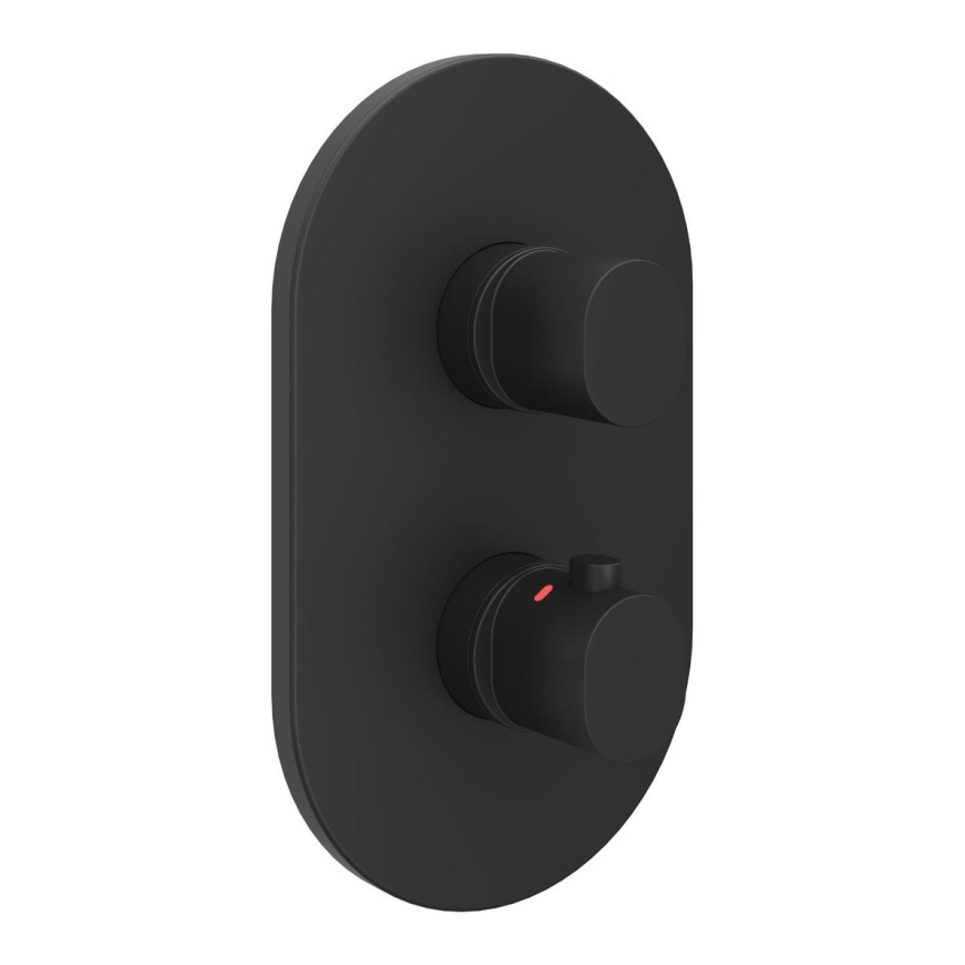 Ravak X070467 - Θερμοστατική μπαταρία ντους για εντοιχισμένη εγκατάσταση, CHROME, μαύρη