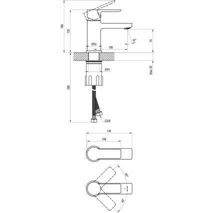 Ravak X070482 - Μπαταρία νιπτήρα SOLAR 13,5 cm, γυαλιστερό χρώμιο
