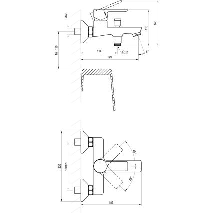 Ravak X070491 - Μπαταρία μπανιέρας SOLAR μαύρη