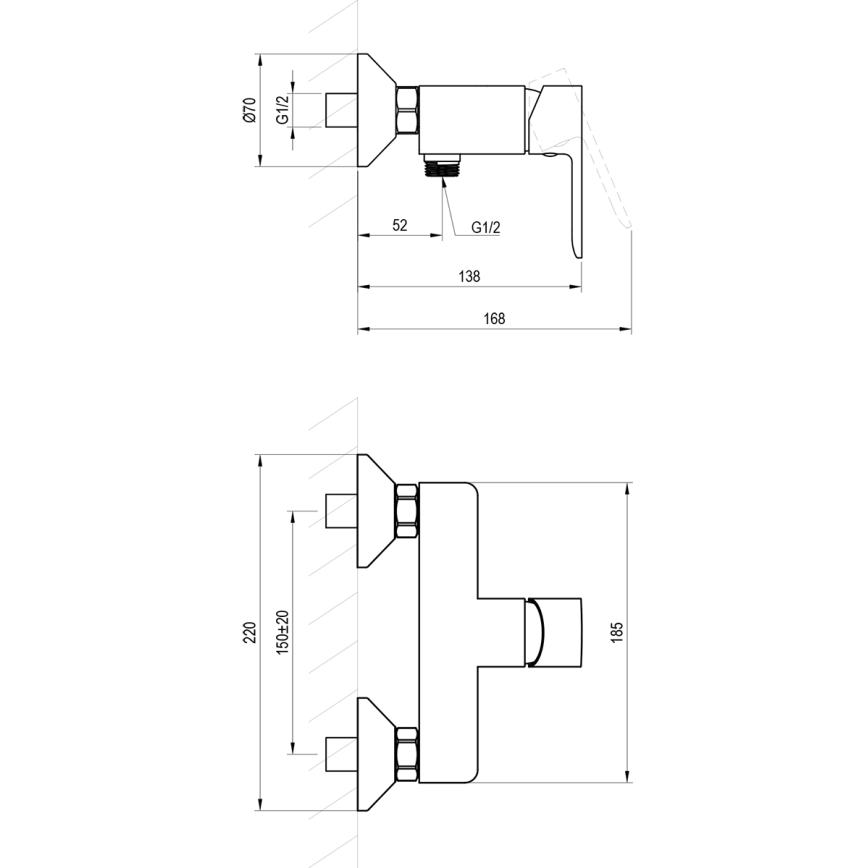 Ravak X070492 - Μπαταρία ντους SOLAR μαύρη