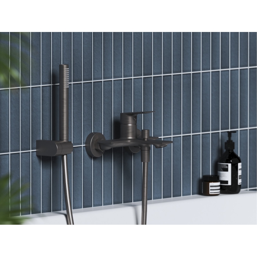 Ravak X070654 - Μπαταρία μπανιέρας PLAN σε βουρτσισμένη απόχρωση γραφίτη