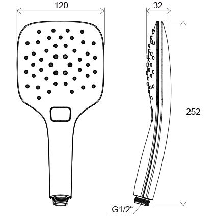 Ravak X07P348 - Ντους χειρός με κουμπί, γυαλιστερό χρώμιο