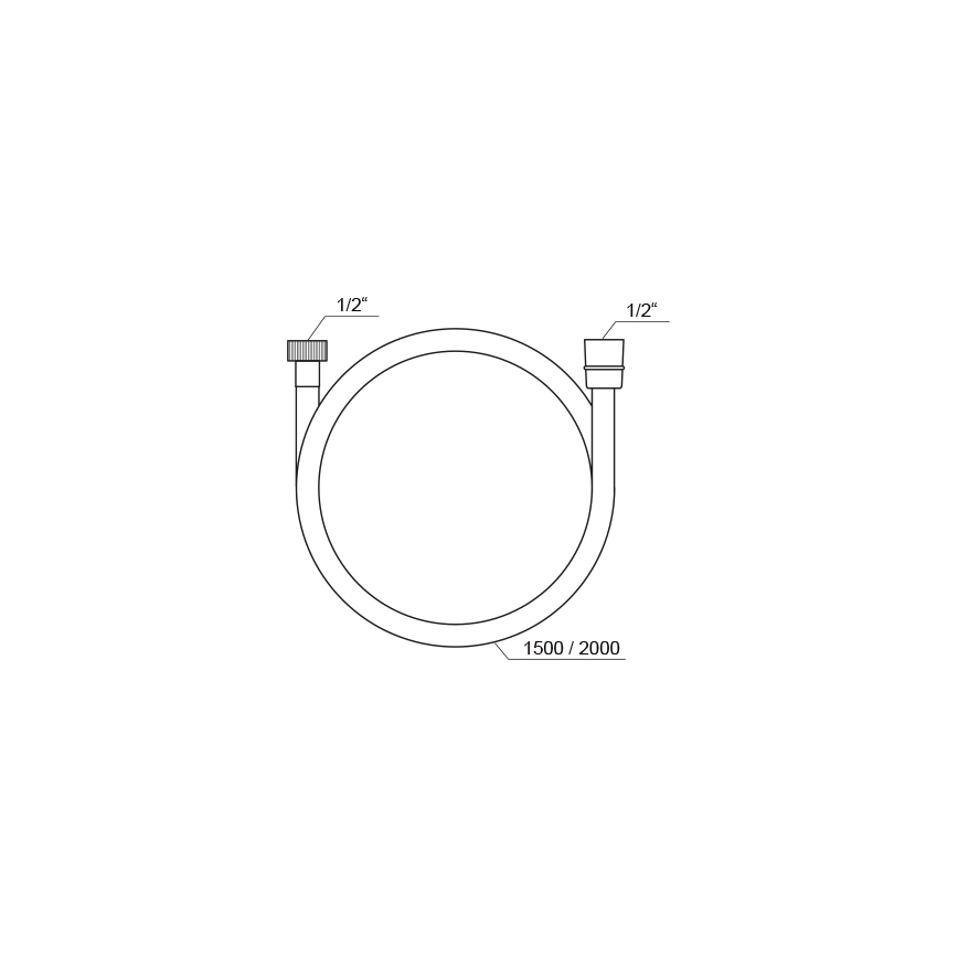 Ravak X07P568 - Πλαστικός σωλήνας ντους 150 cm μαύρος
