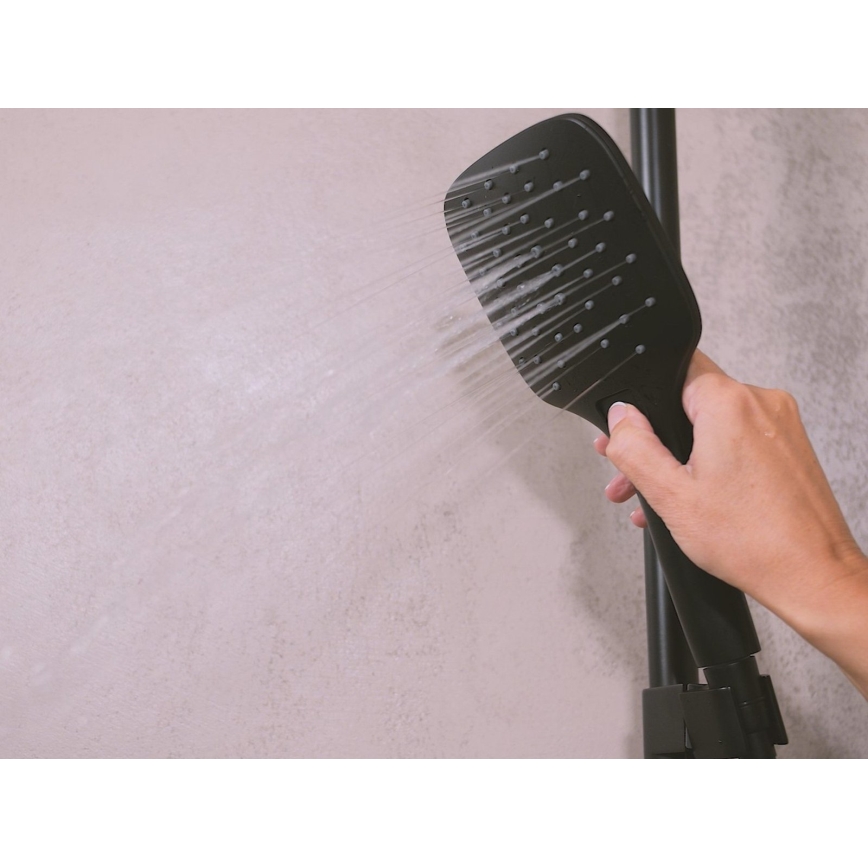 Ravak X07P569 - Χειρολαβή ντους με πλήκτρο, μαύρη