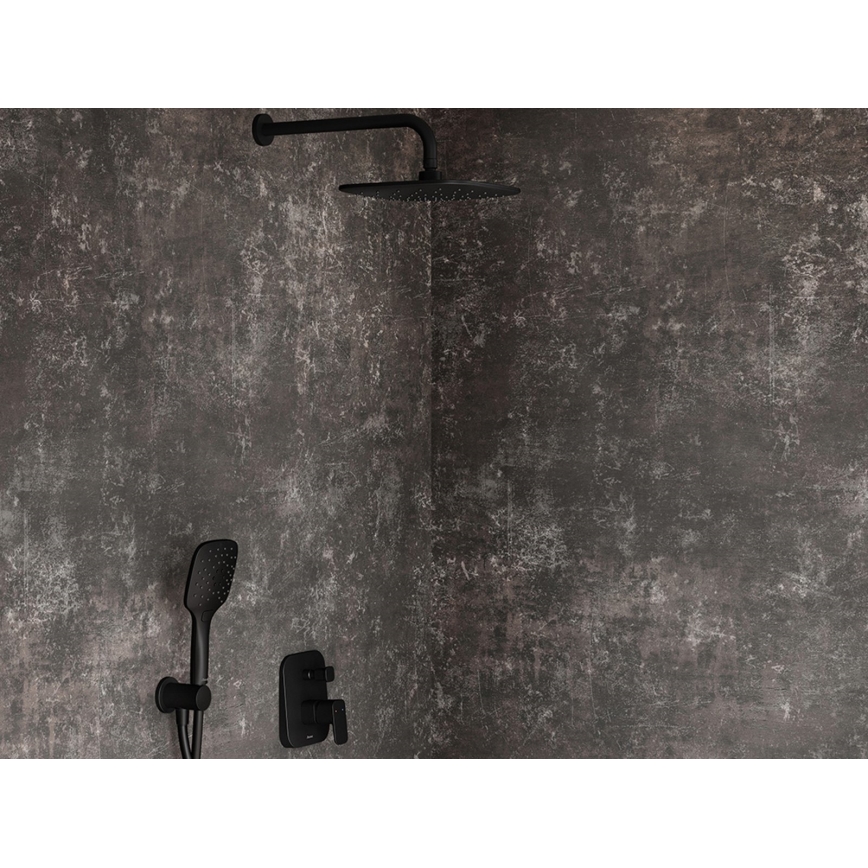 Ravak X07P569 - Χειρολαβή ντους με πλήκτρο, μαύρη