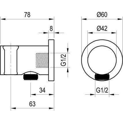 Ravak X07P572 - Βάση ντους με έξοδο 7,8x6 cm μαύρη