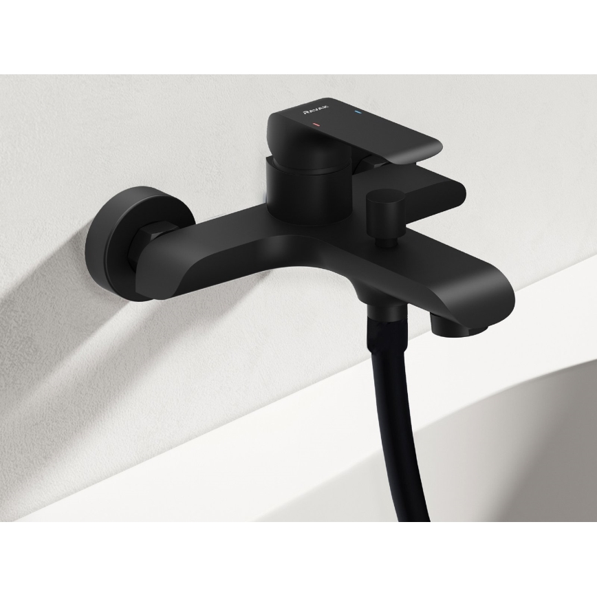 Ravak X07S114 - Σετ μπανιέρας με μπαταρία FLAT ματ μαύρο