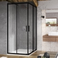 Ravak X1LM70300Z1 - Γωνιακή καμπίνα ντους τεσσάρων τμημάτων BLIX SLIM 90x90 cm μαύρη