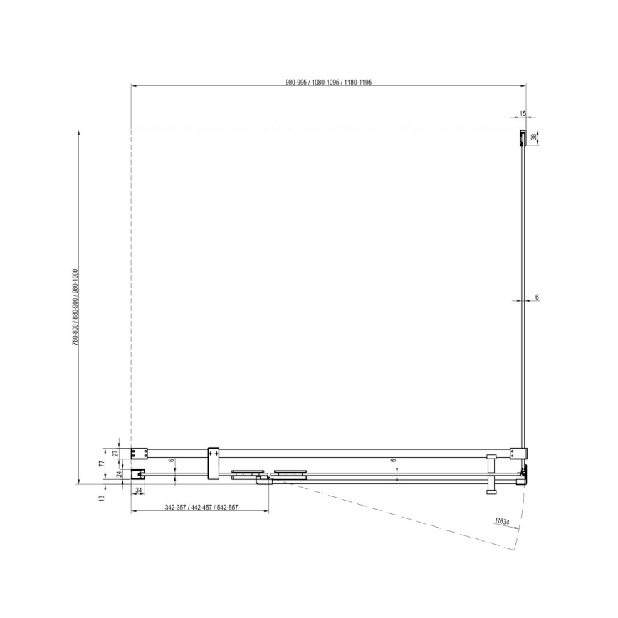 Ravak X9VVA0A00Z1 - Σταθερό πάνελ ντους COOL γυαλιστερό χρώμιο