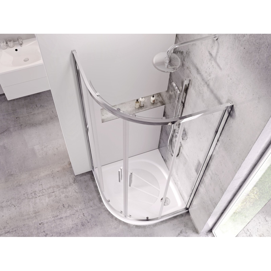 Ravak XA237701010 - Τεταρτοκυκλική ντουζιέρα ELIPSO 90x90 cm, λευκή