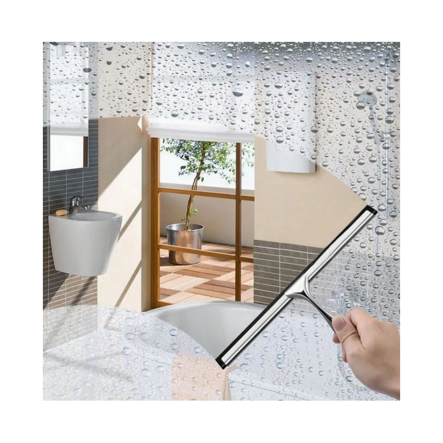 REA-70000 - Ξύστρα γυαλιού με βάση, σε γυαλιστερό χρώμιο