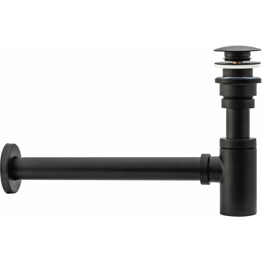 REA-A5215 - Σιφώνι νιπτήρα με βαλβίδα CLICK-CLACK, διάμ. 6,4 εκ., ματ μαύρο