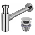 REA-A5693 - Σιφώνι νιπτήρα με βαλβίδα CLICK-CLACK, διάμ. 6,4 cm, γυαλιστερό χρώμιο
