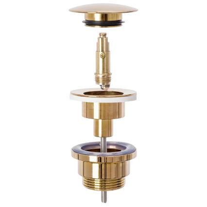 REA-A8541 - Σιφώνι νιπτήρα με βαλβίδα CLICK-CLACK, διάμ. 6,4 cm, ροζ χρυσό