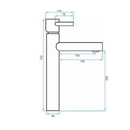 REA-B0229 - Μπαταρία νιπτήρα TESS 31,5 cm μαύρη