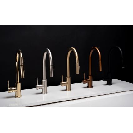 REA-B0669 - Μπαταρία νιπτήρα με ανασυρόμενη κεφαλή FRESH 39,5 cm χρυσή