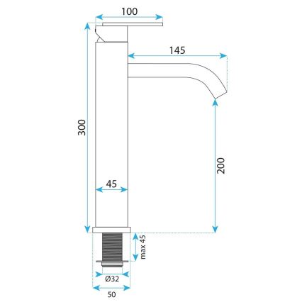 REA-B0971 - Μπαταρία νιπτήρα ONTARIO 30 cm σε βουρτσισμένο χαλκό